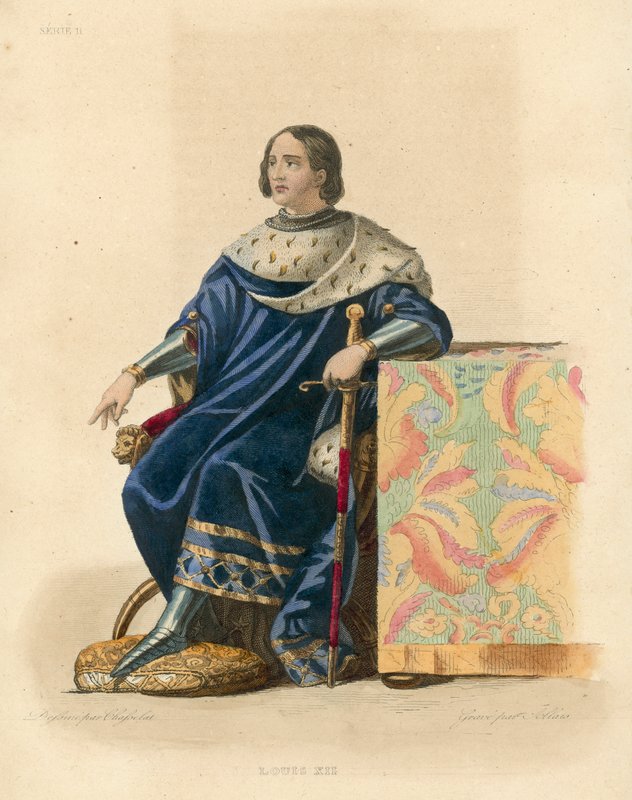 Louis XII (renkli gravür) by French School
