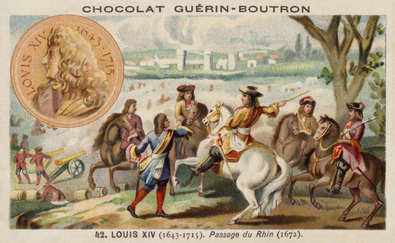 Fransa Kralı XIV. Louis, Ren Nehri'ni geçerken by French School