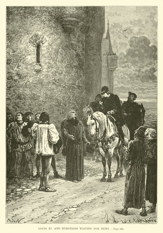 Louis XI ve Burgesses haber bekliyor by French School
