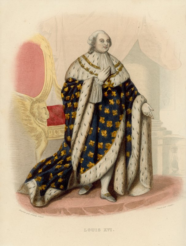 Louis XVI (renkli gravür) by French School