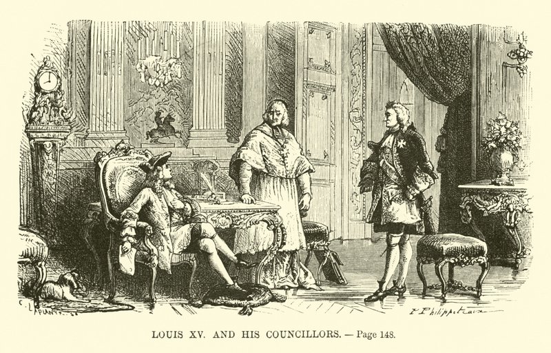 Louis XV ve danışmanları by French School