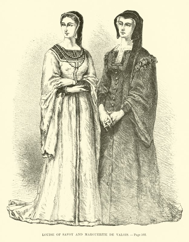 Louise of Savoy ve Marguerite de Valois by French School