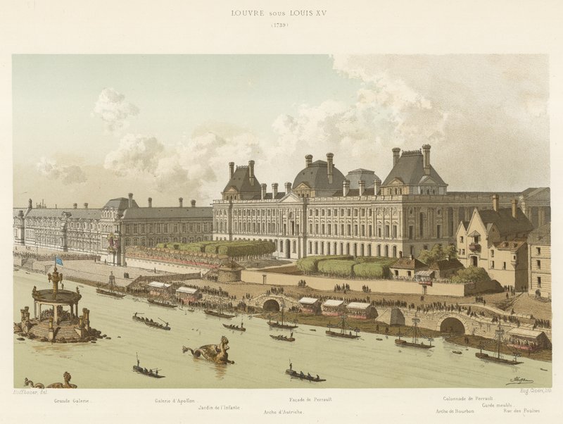 Louis XV altında Louvre, 1739 by French School
