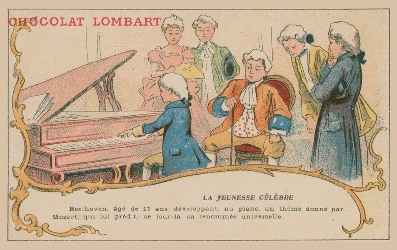 Ludwig van Beethoven 17 yaşında piyano çalıyor. by French School