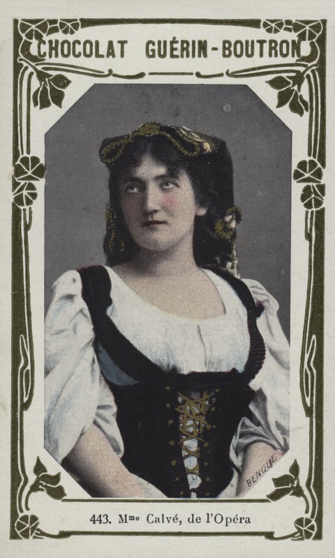 Madam Calve, de lOpera (renkli fotoğraf) by French School