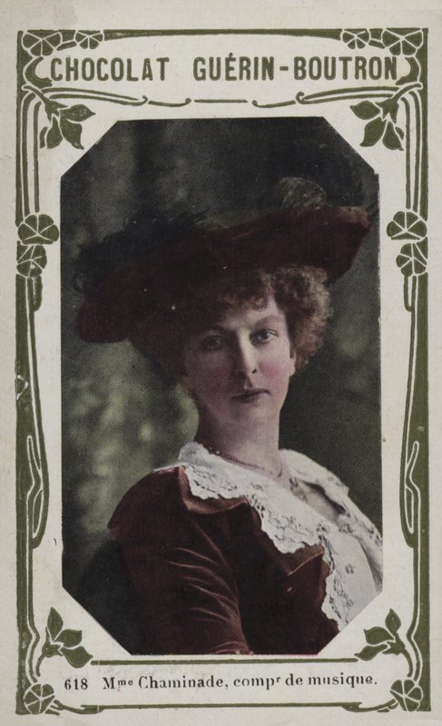 Madam Chaminade, müzik bestecisi (renkli fotoğraf) by French School