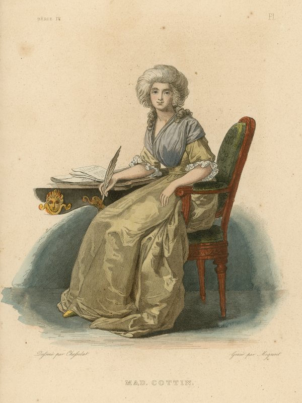 Madam Cottin (renkli gravür) by French School
