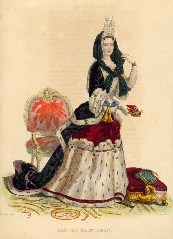 Madame de Maintenon (renkli gravür) by French School