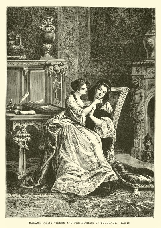Madam de Maintenon ve Burgonya Düşesi by French School