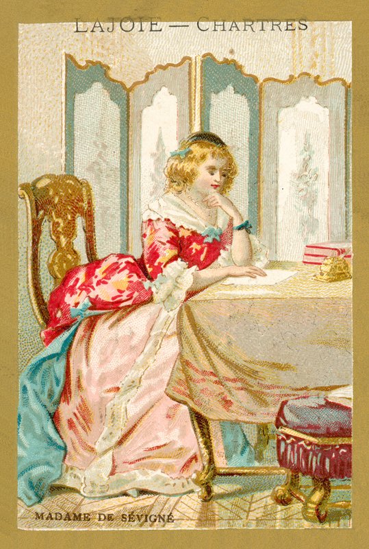 Madam de Sevigne, Fransız yazar (chromolitho) by French School