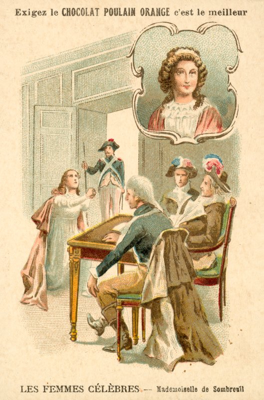 Matmazel de Sombreuil, Fransız Devrimi (chromolitho) by French School