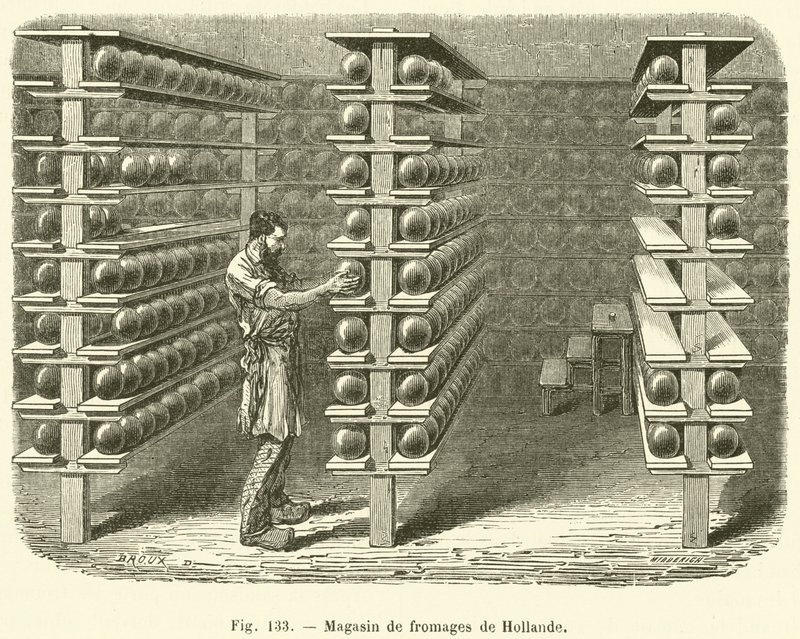 Hollanda Peynir Dükkanı (gravür) by French School
