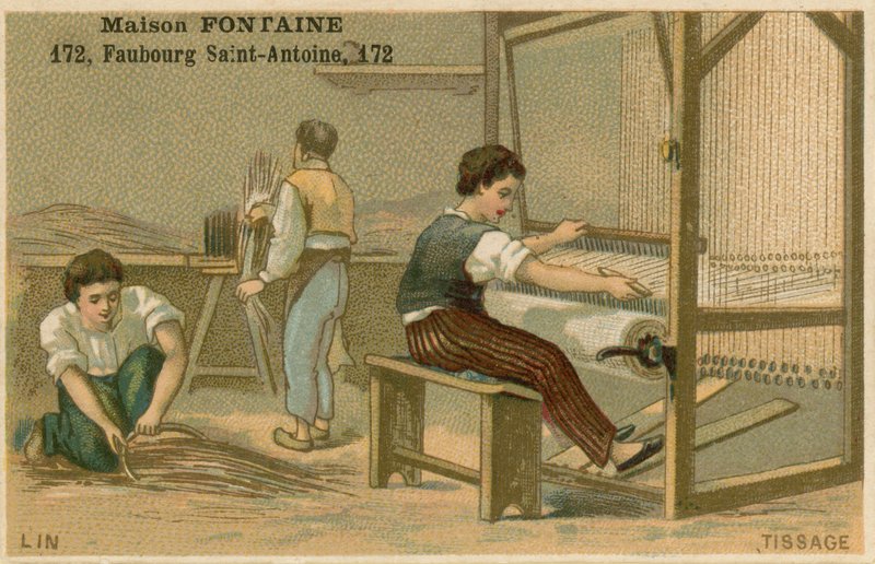 Maison Fontaine ticaret kartı, dokuma by French School