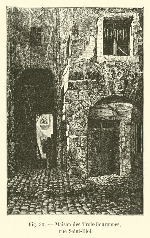 Maison des Trois-Couronnes, rue Saint-Eloi by French School