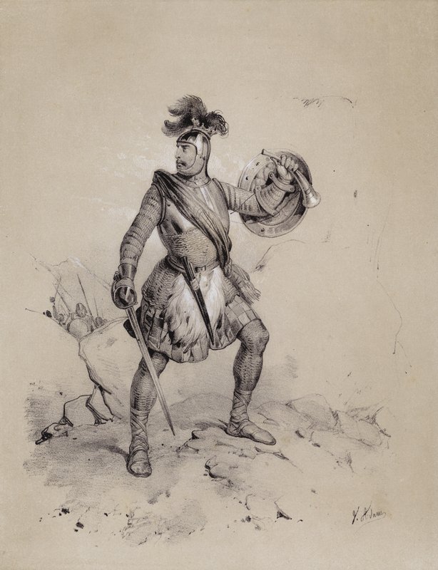 Malcolm I, İskoçya Kralı, 944 (lito) by French School