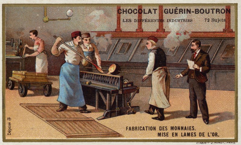 Madeni para üretimi (chromolitho) by French School