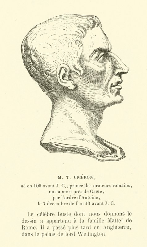 Marcus Tullius Cicero, Romalı politikacı, hatip ve filozof (gravür) by French School
