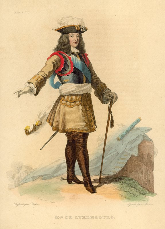 Marechal Duc de Luxembourg (renkli gravür) by French School