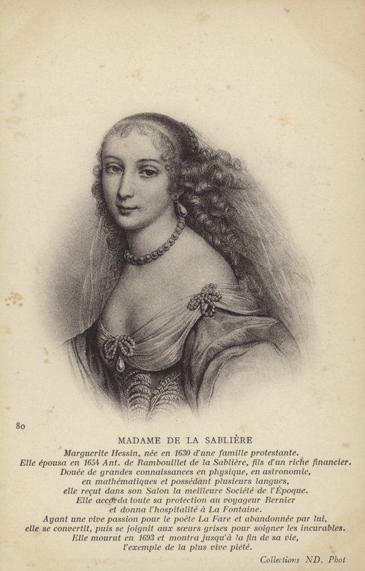 Marguerite de la Sabliere (c1640-1693), Fransız salonist (lito) by French School