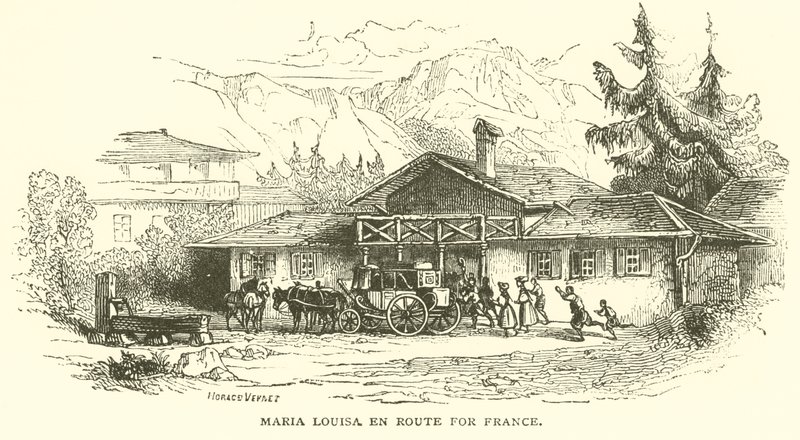 Maria louisa Fransa yolunda (gravür) by French School