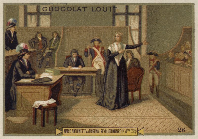 Marie Antoinette, Devrimci Mahkeme huzurunda, Fransız Devrimi, 14 Ekim 1793 by French School