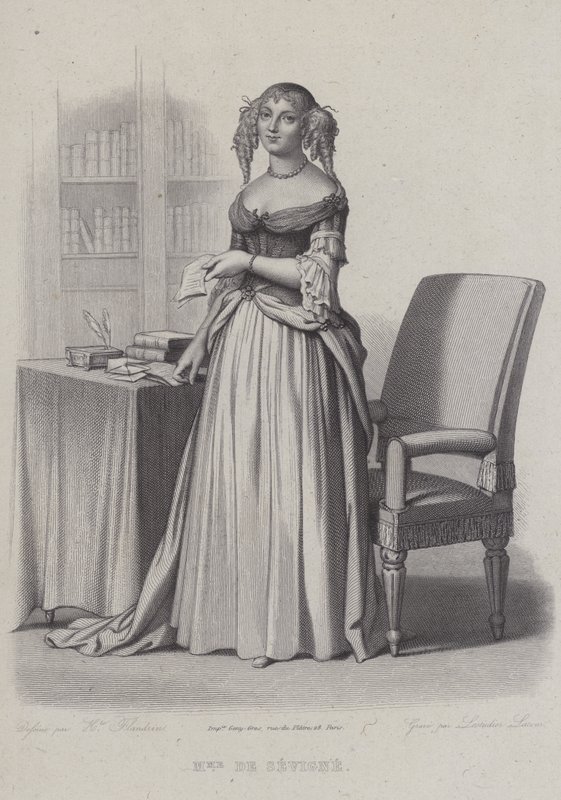 Marie de Rabutin-Chantal, Markiz de Sevigne, Fransız yazar (gravür) by French School