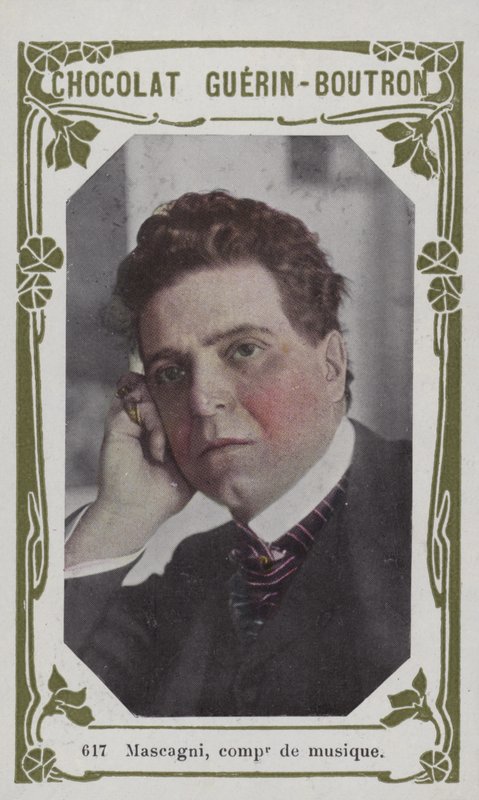 Mascagni, müzik bestecisi (renkli fotoğraf) by French School