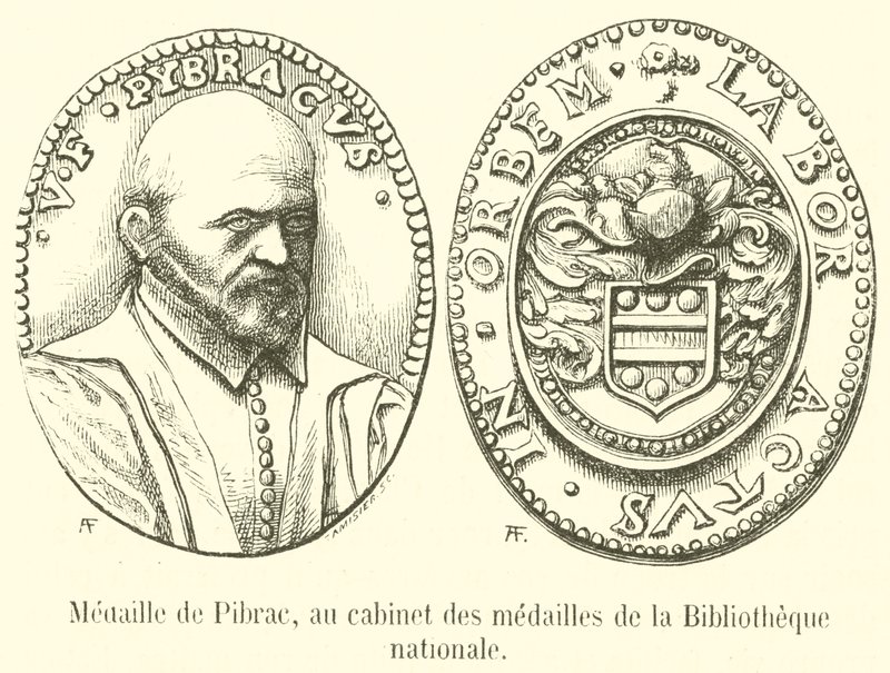 Pibrac Madalyası, Milli Kütüphane madalya dolabında (gravür) by French School