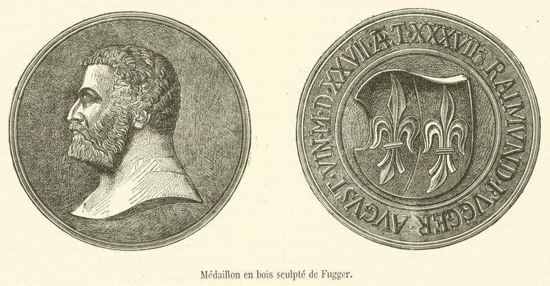 Fugger oyma ahşap madalyon (gravür) by French School