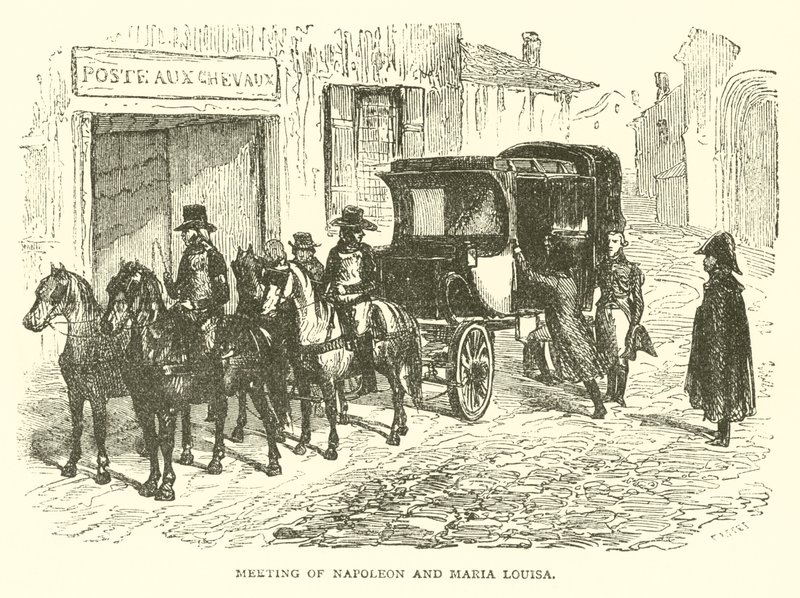 Napolyon ve Maria Louisa'nın Buluşması (gravür) by French School
