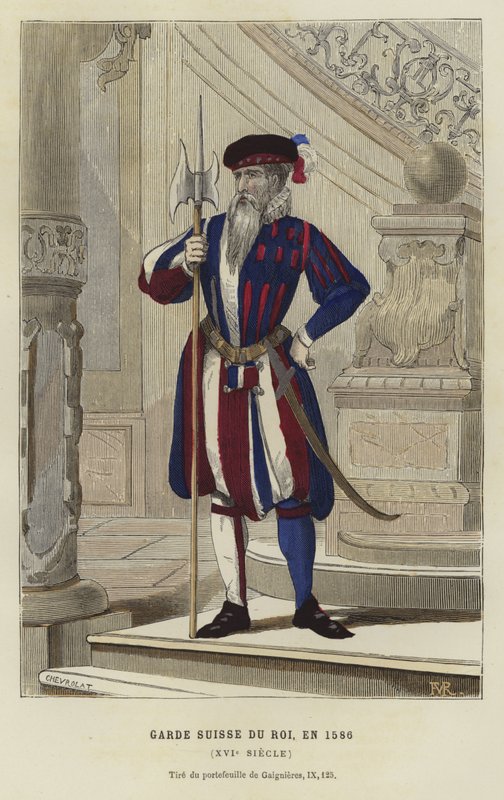 Kralların İsviçreli Muhafızları Üyesi, Fransa, 1596 by French School