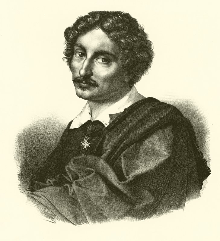 Michelangelo Merisi da Caravaggio, portre (gravür) by French School