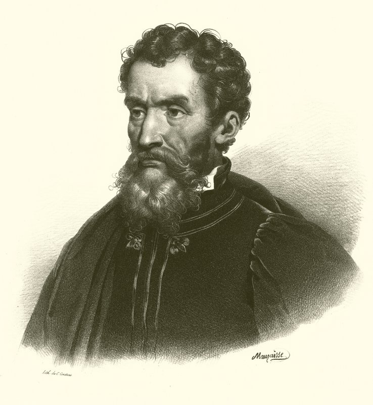 Michelangelo, portre (gravür) by French School