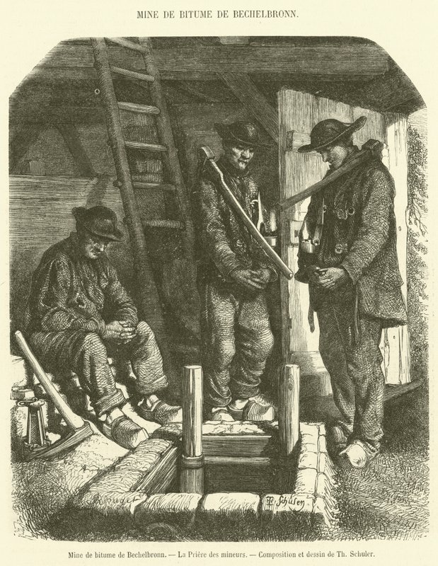 Bechelbronn Bitüm Madeni, Madencilerin Duası (gravür) by French School
