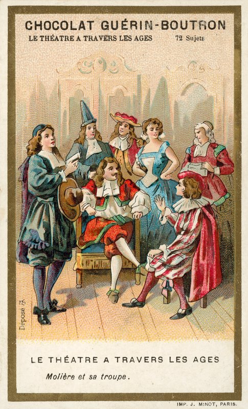 Moliere ve oyuncu topluluğu (chromolitho) by French School
