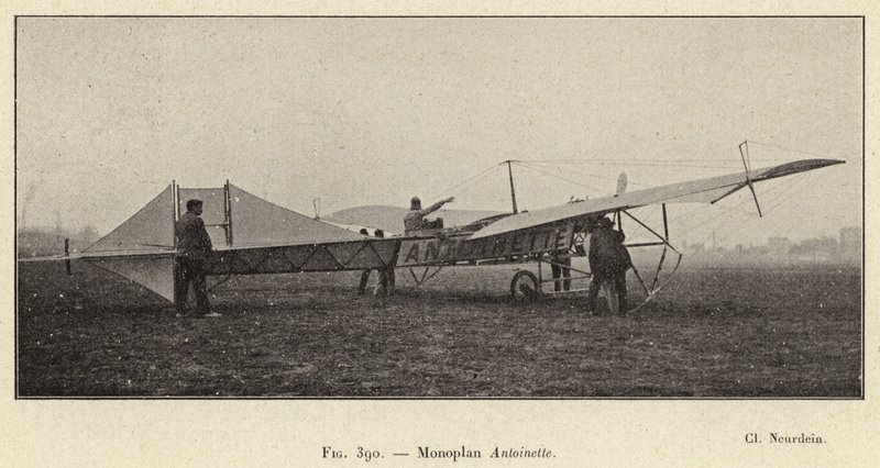 Monoplan Antoinette (gravür) by French School