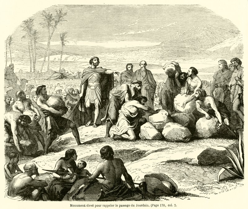 Ürdün geçişini hatırlamak için dikilmiş anıt (gravür) by French School