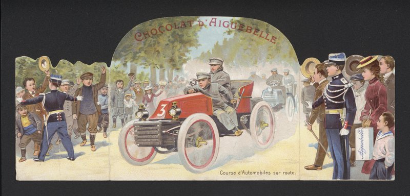 Açık yolda motor yarışı (chromolitho) by French School