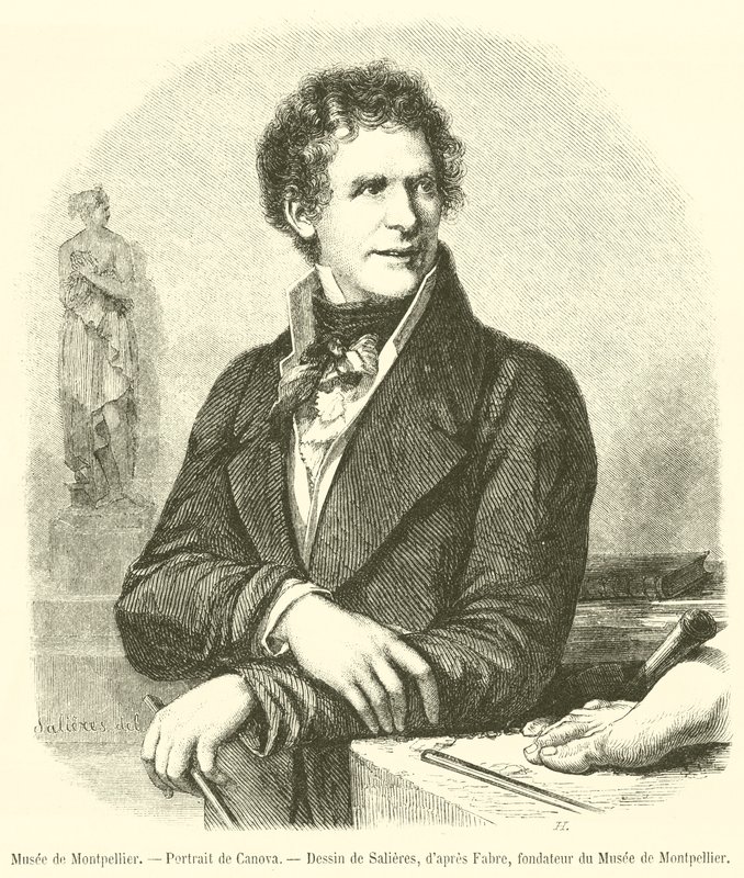 Montpellier Müzesi, Canova Portresi (gravür) by French School