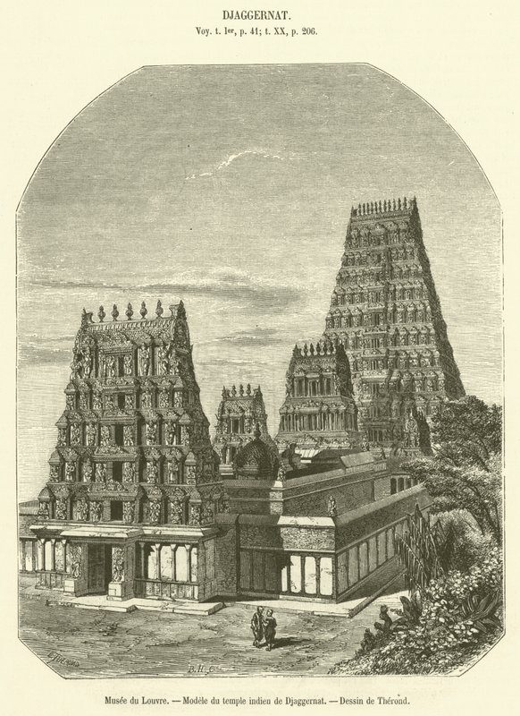 Louvre Müzesi, Hint Djaggernat tapınağının modeli (gravür) by French School