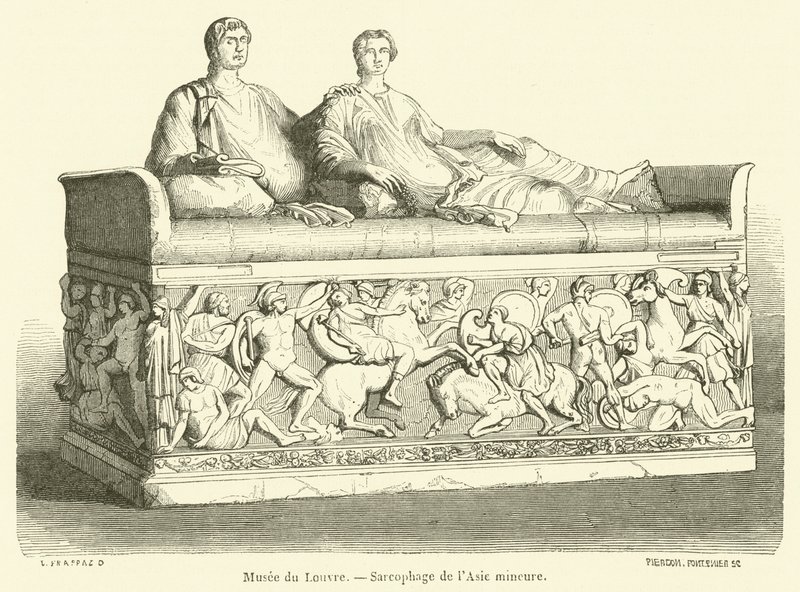 Louvre Müzesi, Küçük Asya Lahdi (gravür) by French School