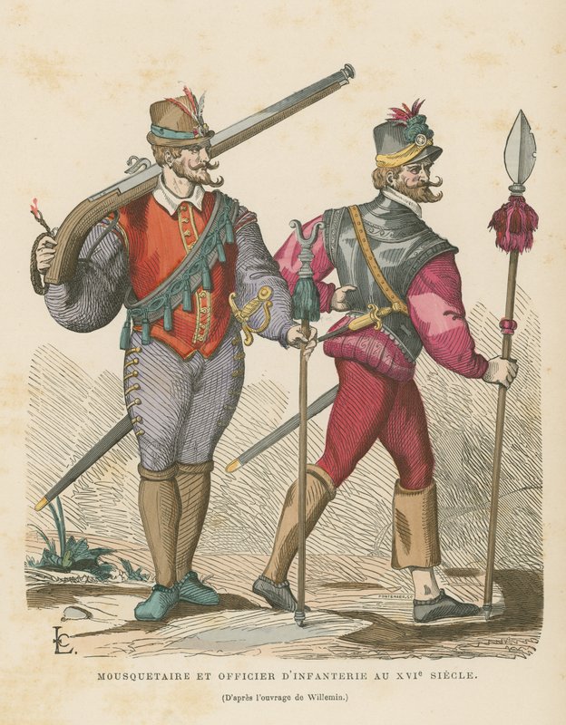 Silahşör ve piyade subayı, 16. yüzyıl by French School