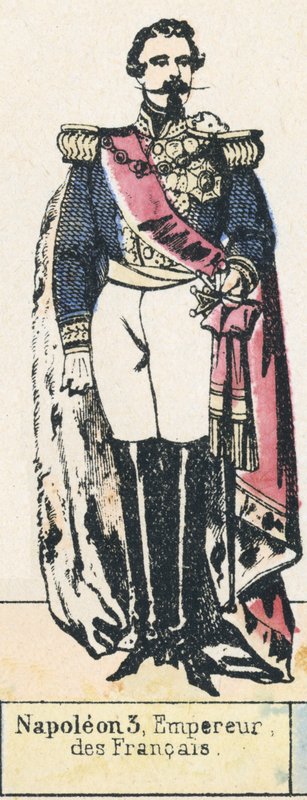 Napolyon 3, Fransız İmparatoru (renkli gravür) by French School