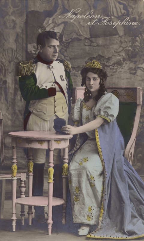 Napolyon ve Josephine (renkli taş baskı) by French School