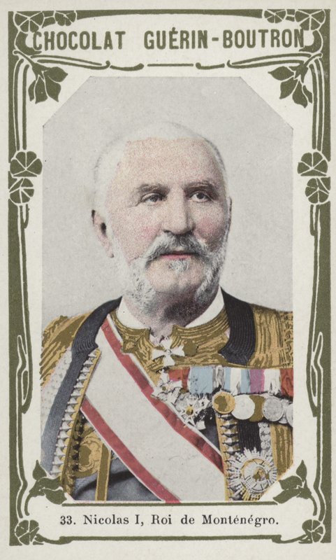 Nicolas I, Roi de Montenegro (renkli fotoğraf) by French School