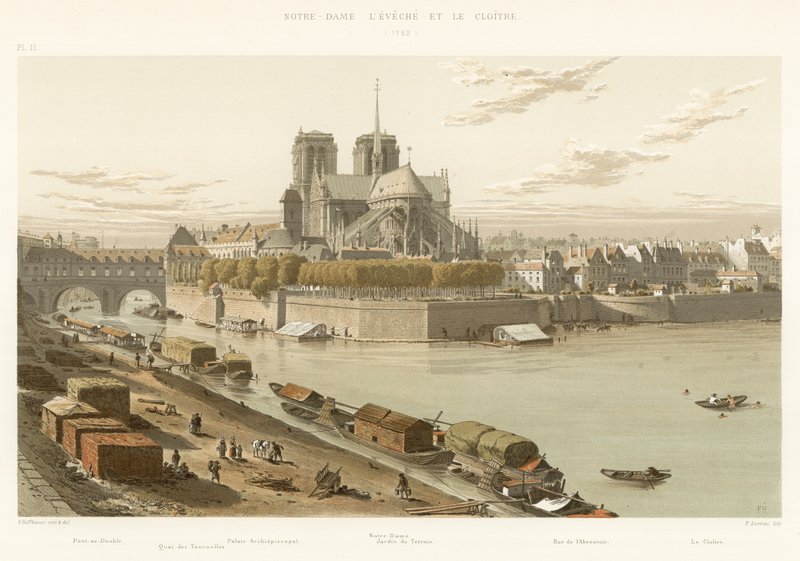 Notre-Dame leveche ve Cloitre, 1750 by French School