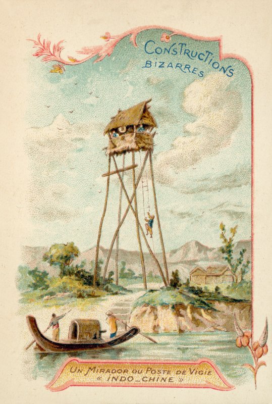 Gözlem kulesi, Çinhindi (chromolitho) by French School