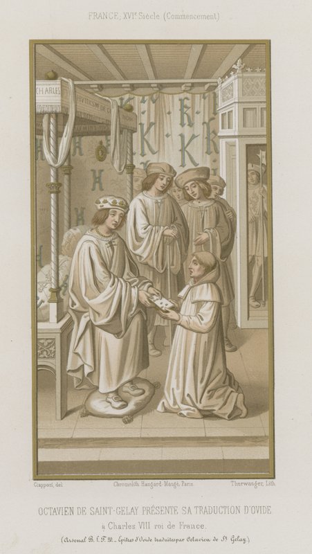 Octavian de Saint Gelais, Ovidius çevirisini sunarken by French School
