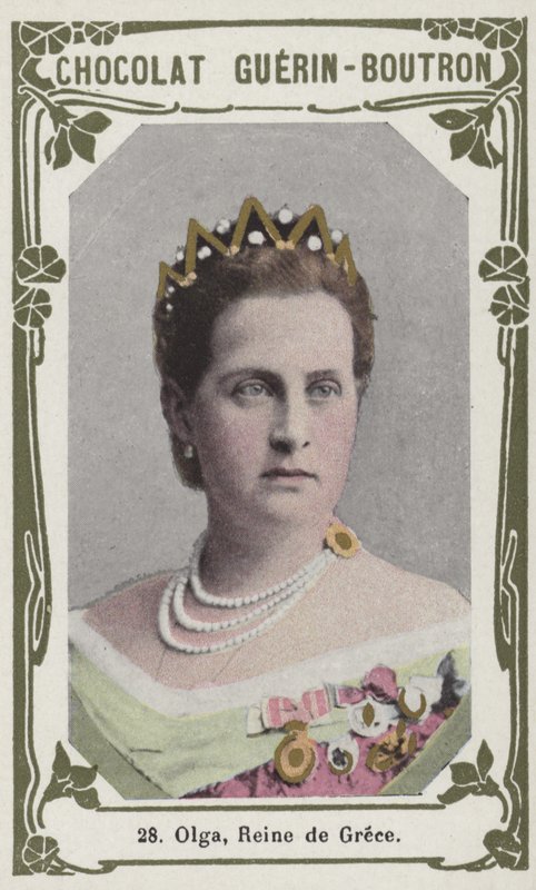 Olga, Yunanistan Kraliçesi (renkli fotoğraf) by French School
