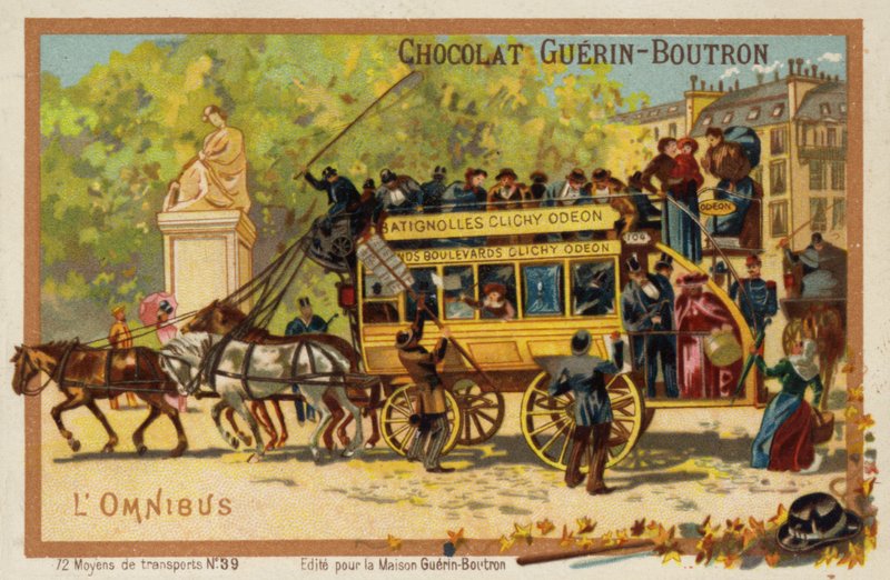Omnibus (kromolitho) by French School